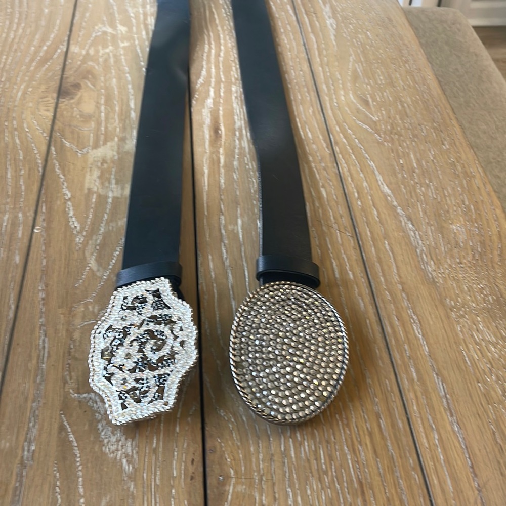 2 leather belts size medium